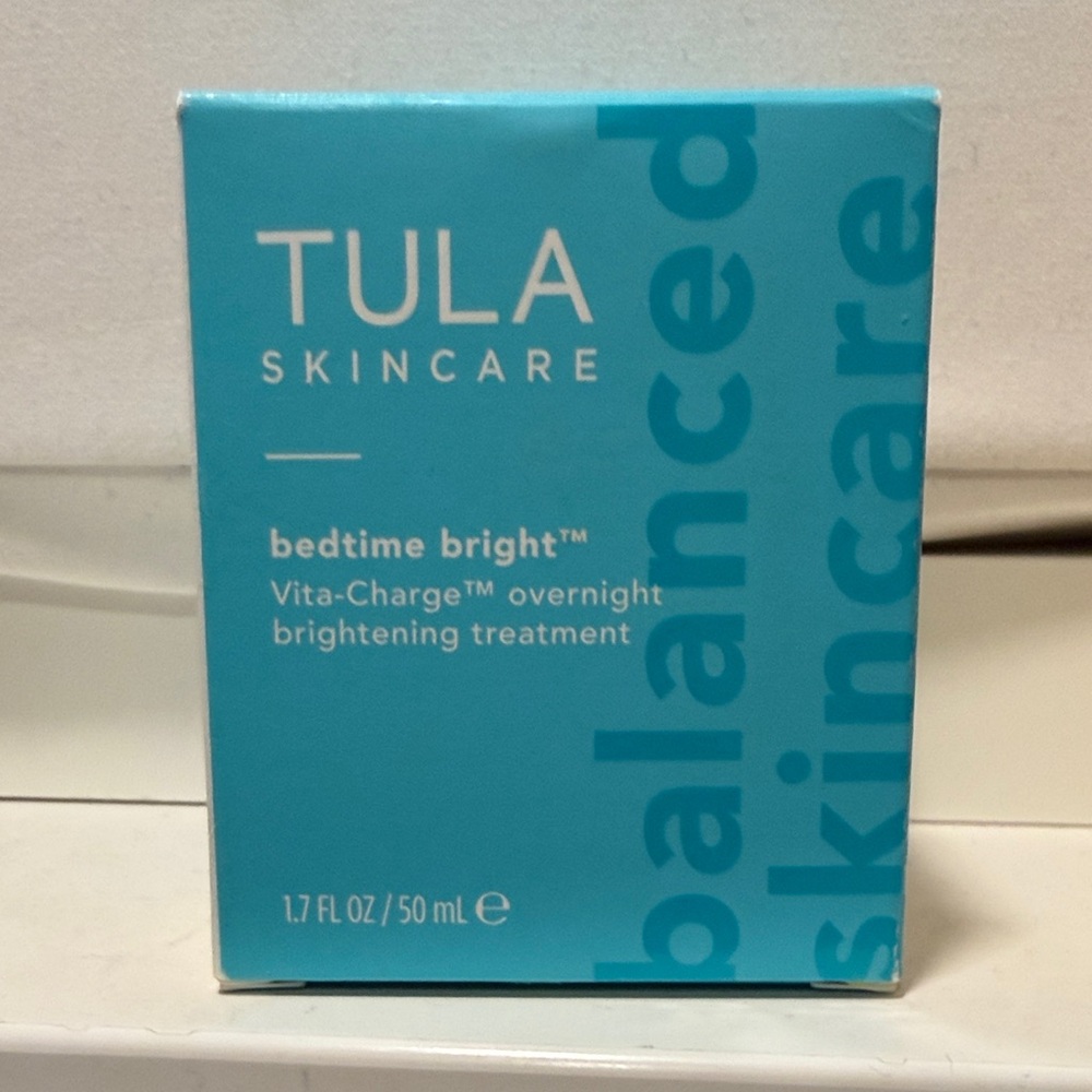 Tula Skincare Bedtime Brightening Treatment in Blue